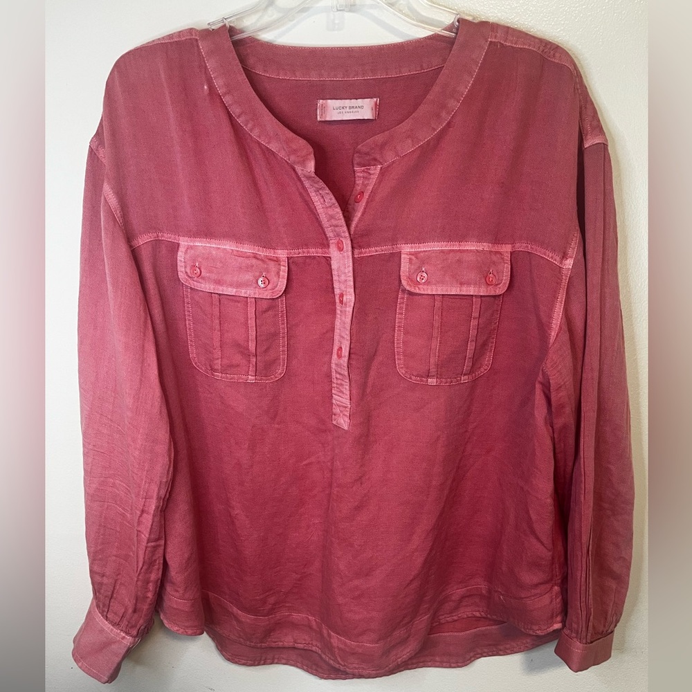 Lucky Brand Pullover Button down long sleeve L